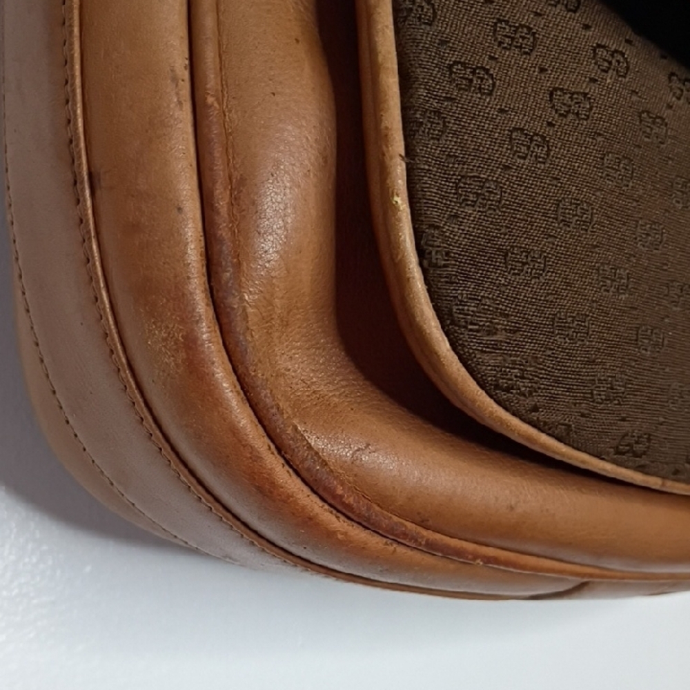 Gucci Brown and Tan Monogram Crossbody Bag - Picture 8 of 15